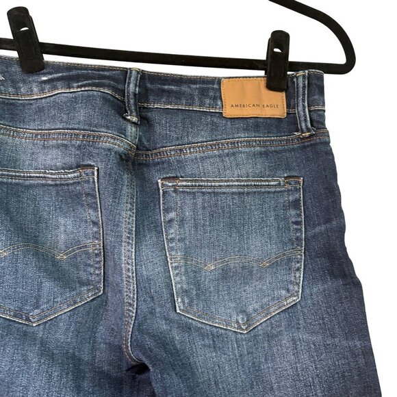 American Eagle Men's Dark Wash Slim Stretch Airflex + Temp Tech Jeans Size 29x30 - Picture 10 of 13